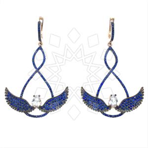 925 Sterling Silver Angel and Wings Statement Earring