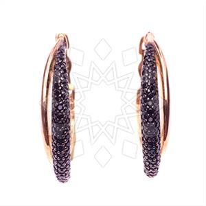 925 Sterling Silver Zirconia Statement  Hoop Earrings