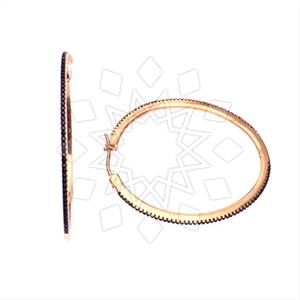 925 Sterling Silver Zirconia Statement  Hoop Earrings