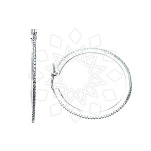 925 Sterling Silver Zirconia Statement  Hoop Earrings
