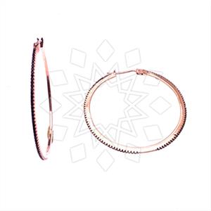 925 Sterling Silver Zirconia Statement  Hoop Earrings