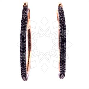 925 Sterling Silver Zirconia Statement  Hoop Earrings