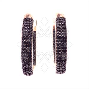 925 Sterling Silver Zirconia Statement  Hoop Earrings