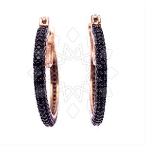 925 Sterling Silver Zirconia Statement  Hoop Earrings