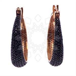 925 Sterling Silver Zirconia Statement  Hoop Earrings