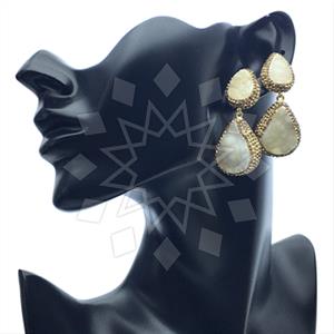 925 Sterling Silver Gem and Crystals Double Drop Earrings