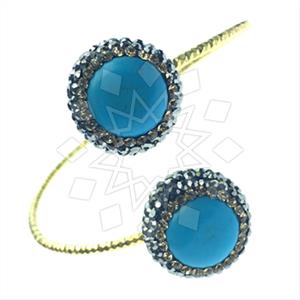 925 Sterling Silver Semi Precious Gems and Crystal  Adjustable Bracelet