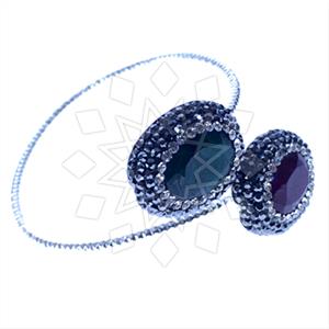 925 Sterling Silver Semi Precious Gems and Crystal  Adjustable Bracelet