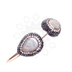 925 Sterling Silver Gem and Crystals Adjustable Bracelet