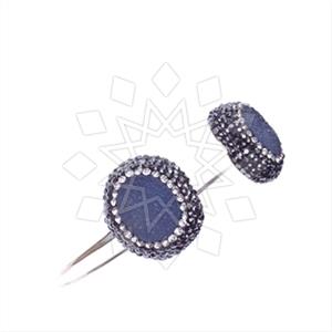 925 Sterling Silver Gem and Crystals Adjustable Bracelet