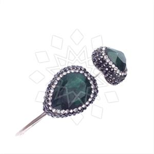 925 Sterling Silver Gem and Crystals Adjustable Bracelet