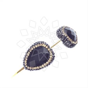 925 Sterling Silver Gem and Crystals Adjustable Bracelet