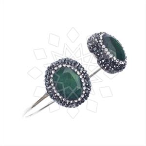 925 Sterling Silver Gem and Crystals Adjustable Bracelet