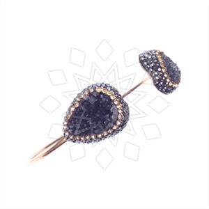 925 Sterling Silver Gem and Crystals Adjustable Bracelet