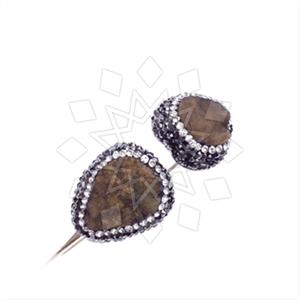 925 Sterling Silver Gem and Crystals Adjustable Bracelet