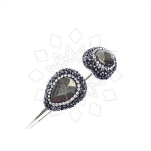 925 Sterling Silver Gem and Crystals Adjustable Bracelet