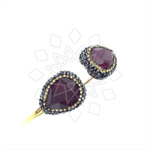 925 Sterling Silver Gem and Crystals Adjustable Bracelet