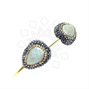 925 Sterling Silver Gem and Crystals Adjustable Bracelet