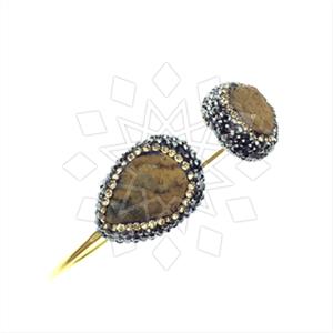 925 Sterling Silver Gem and Crystals Adjustable Bracelet