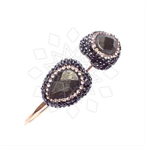 925 Sterling Silver Gem and Crystals Adjustable Bracelet