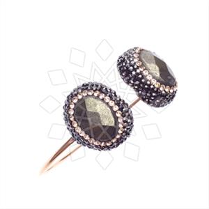 925 Sterling Silver Gem and Crystals Adjustable Bracelet