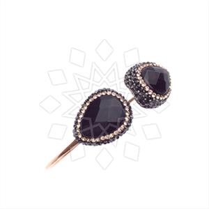 925 Sterling Silver Gem and Crystals Adjustable Bracelet