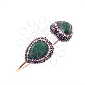 925 Sterling Silver Gem and Crystals Adjustable Bracelet