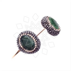 925 Sterling Silver Gem and Crystals Adjustable Bracelet