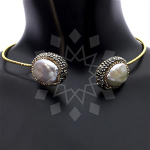 925 Sterling Silver Gem and Crystals Choker Necklace