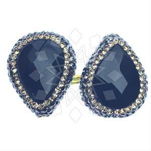 925 Sterling Silver Gem and Crystals Double Gemstone Rings