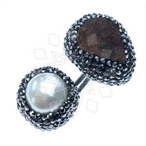 925 Sterling Silver Gem and Crystals Double Gemstone Rings