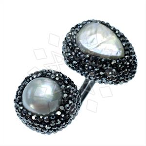 925 Sterling Silver Gem and Crystals Double Gemstone Rings