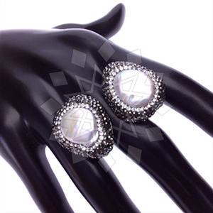 925 Sterling Silver Gem and Crystals Double Gemstone Rings