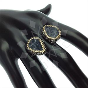 925 Sterling Silver Gem and Crystals Double Gemstone Rings