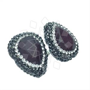 925 Sterling Silver Gem and Crystals Double Gemstone Rings