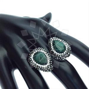 925 Sterling Silver Gem and Crystals Double Gemstone Rings