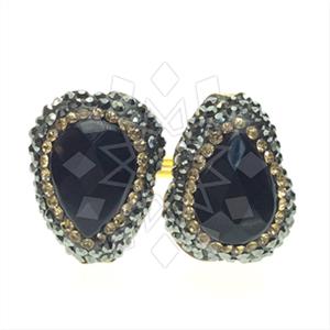 925 Sterling Silver Gem and Crystals Double Gemstone Rings