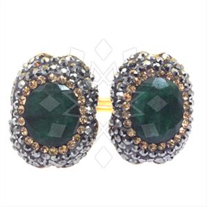 925 Sterling Silver Gem and Crystals Double Gemstone Rings