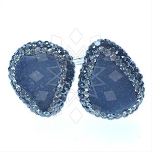 925 Sterling Silver Gem and Crystals Double Gemstone Rings