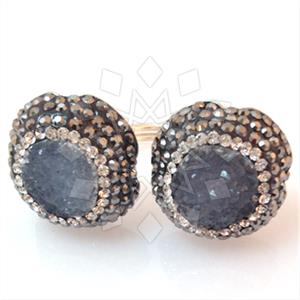 925 Sterling Silver Gem and Crystals Double Gemstone Rings