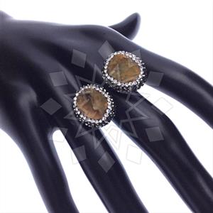 925 Sterling Silver Gem and Crystals Double Gemstone Rings