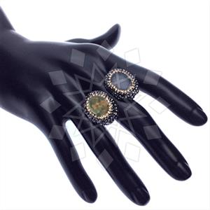 925 Sterling Silver Gem and Crystals Double Gemstone Rings