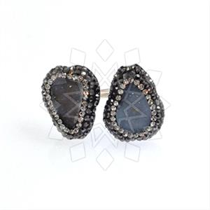 925 Sterling Silver Gem and Crystals Double Gemstone Rings