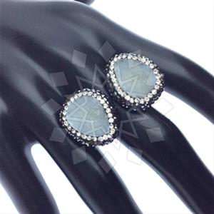 925 Sterling Silver Gem and Crystals Double Gemstone Rings