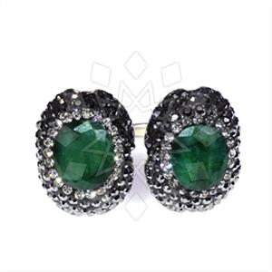 925 Sterling Silver Gem and Crystals Double Gemstone Rings