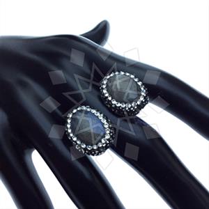 925 Sterling Silver Gem and Crystals Double Gemstone Rings