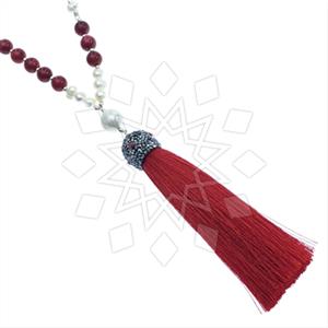 Fashion Gem and Crystals Tassel Necklace