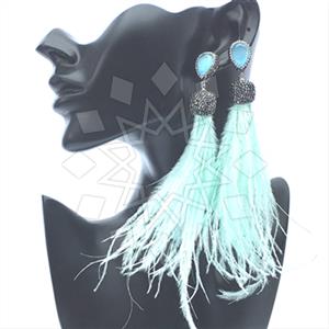 925 Sterling Silver Gem and Crystals Tassel Earring