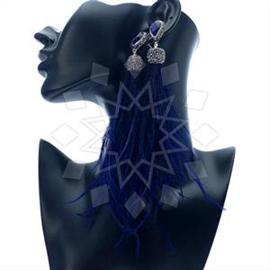 925 Sterling Silver Gem and Crystals Tassel Earring