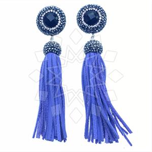 925 Sterling Silver Gem and Crystals Tassel Earring